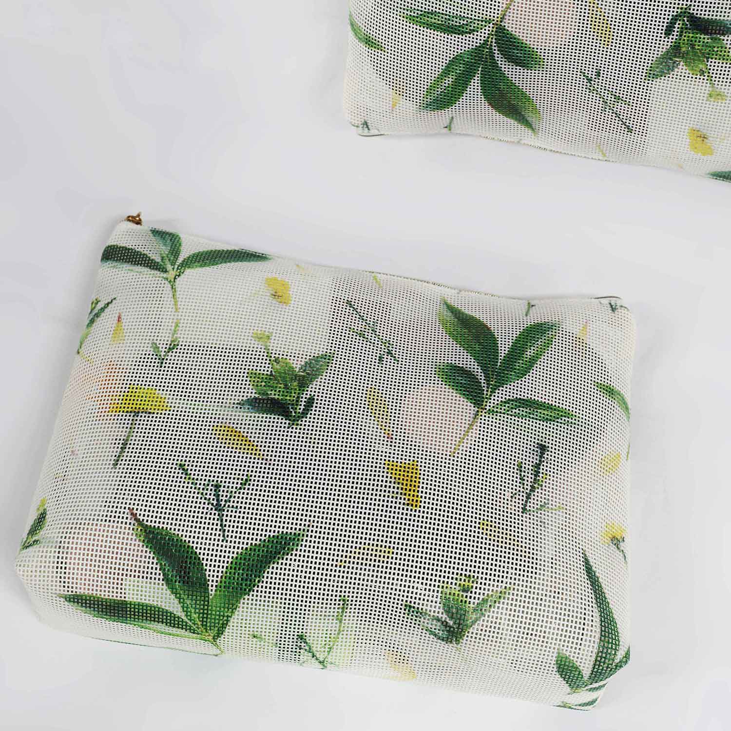 CBT078 Floral Print Mesh Bag