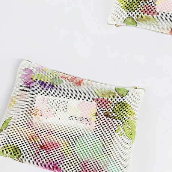 CBT089 Floral Print Mesh Bag