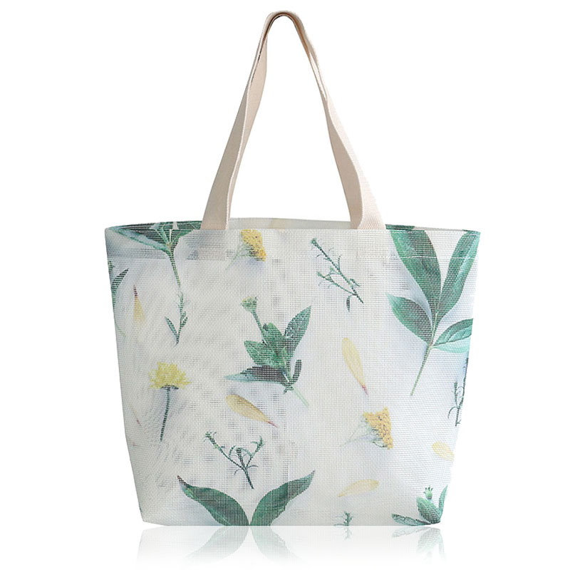 HAB067 Floral Print Mesh Bag