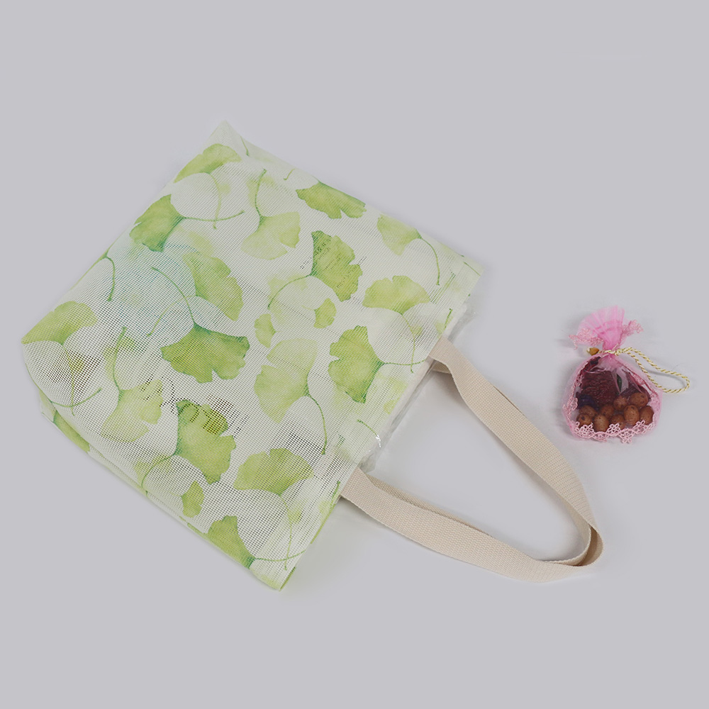 HAB070 Floral Print Mesh Bag