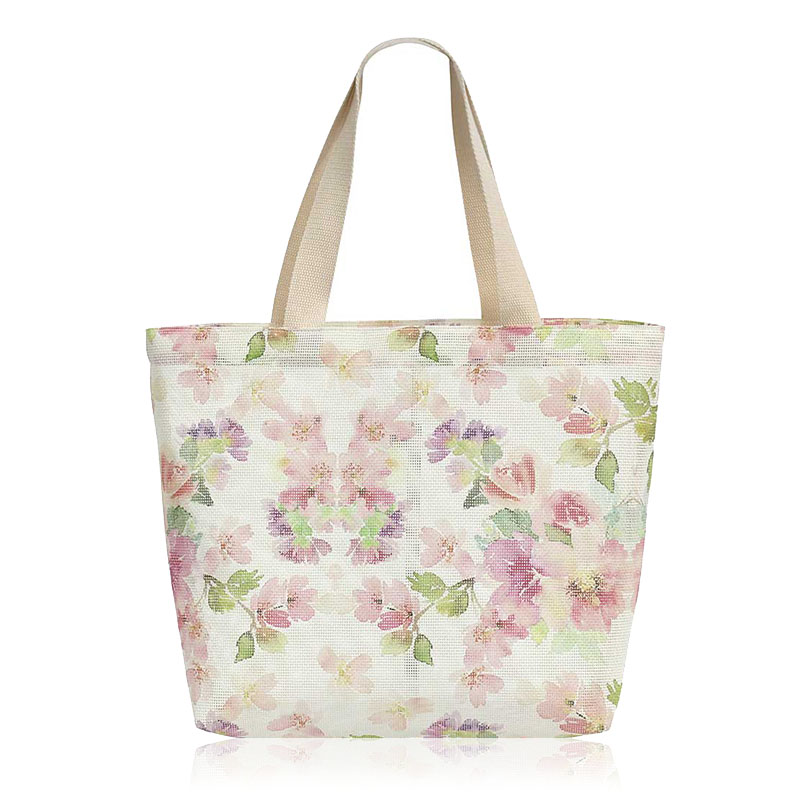 HAB069 Floral Print Mesh Bag