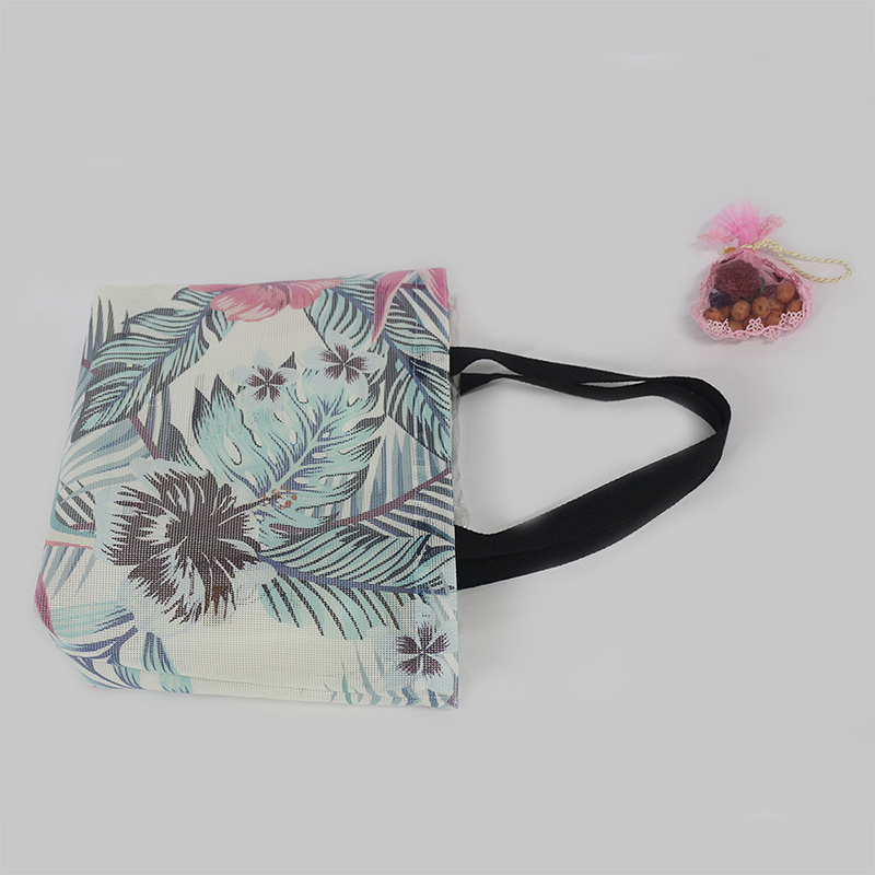 HAB068 Floral Print Mesh Bag