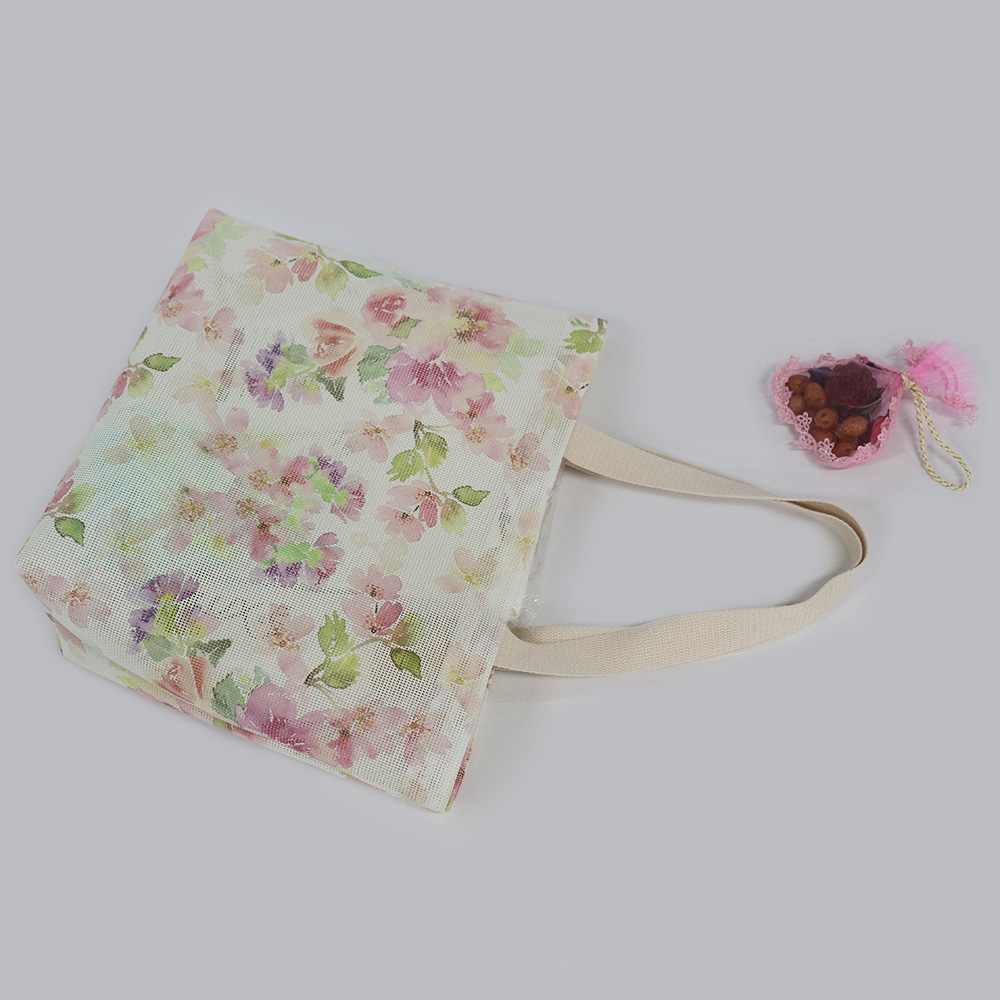 HAB069 Floral Print Mesh Bag