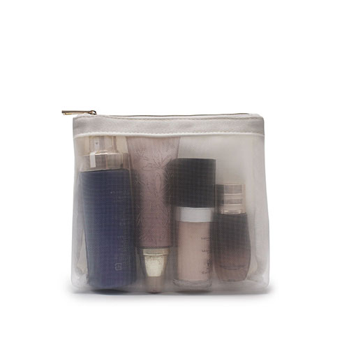 Small Pouch Cosmetic Bag Bamboo Fiber Nylon Mesh - CBT057