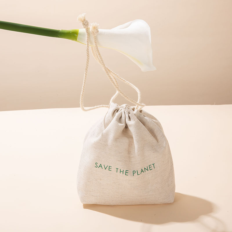 Small Beauty Drawstring Bag Linen Cotton - CBC112