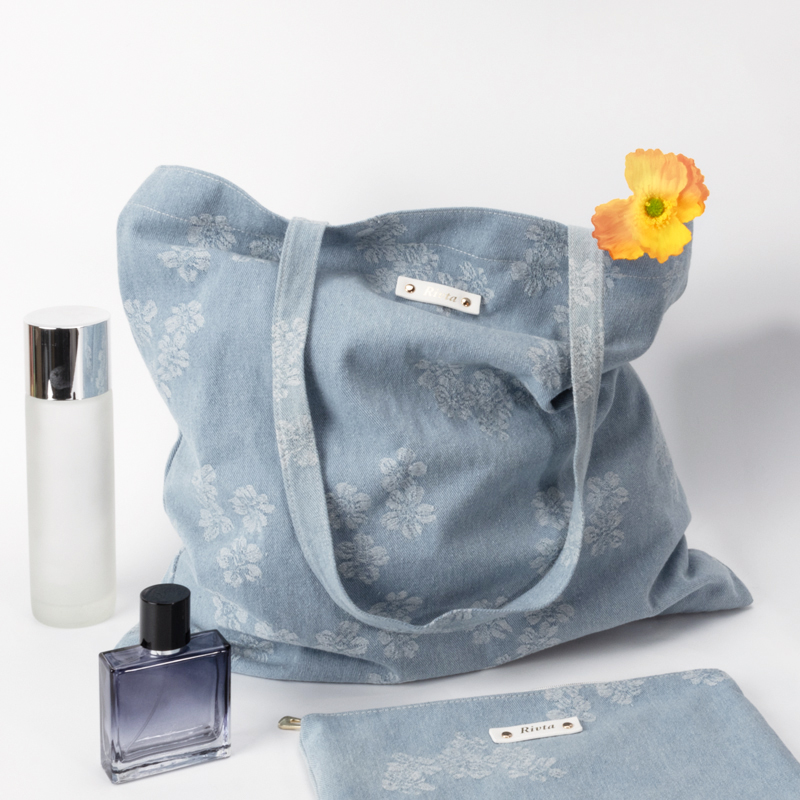 Everyday Shopping Handbag Denim fabric (100% Cotton) - HAB121