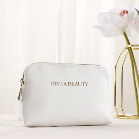 recycled leather cosmetic bag