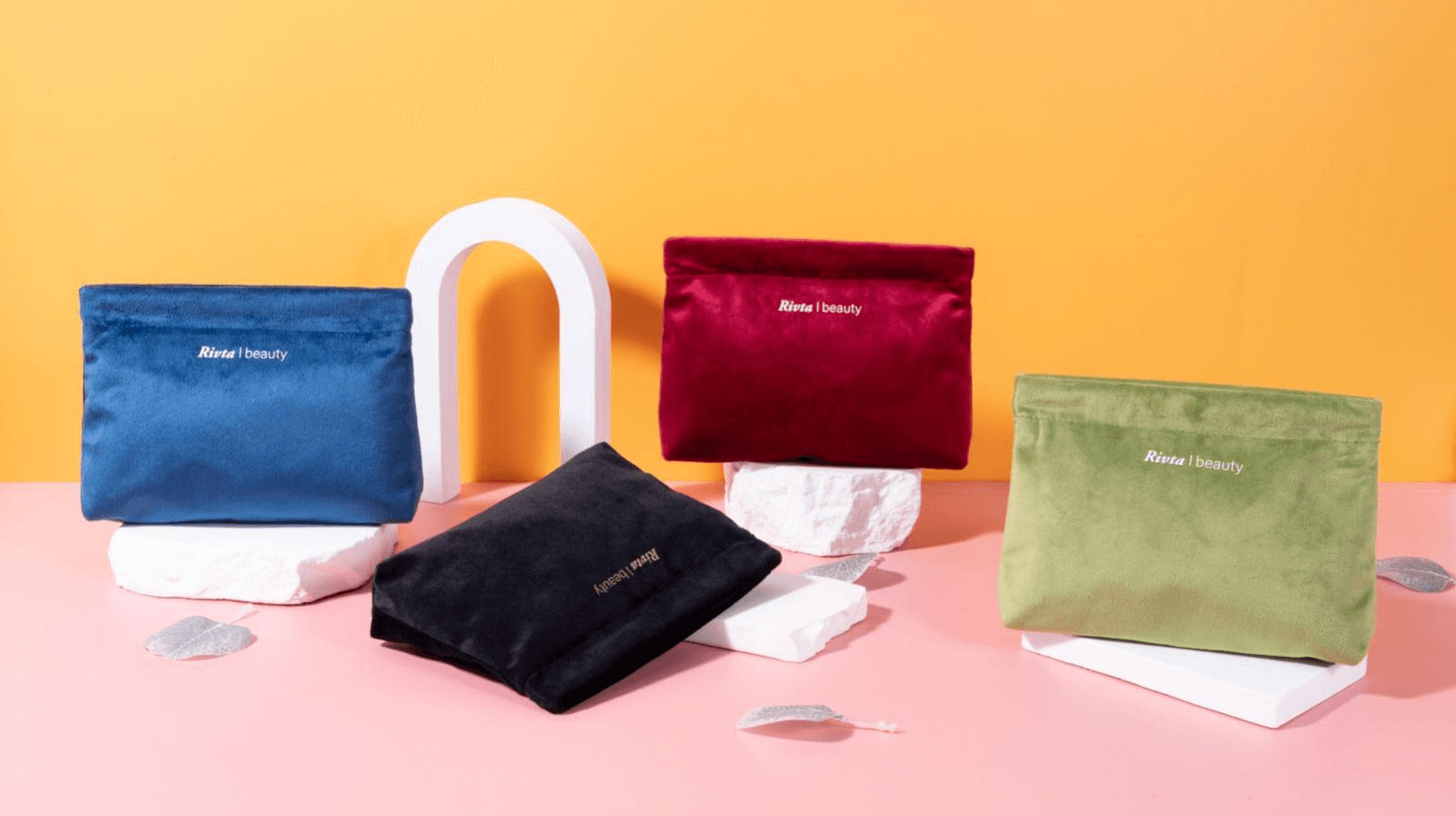 recycled velvet cosmetic bags