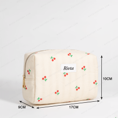 Medium Quilted Cosmetic Bag Linen Cotton - CBC201