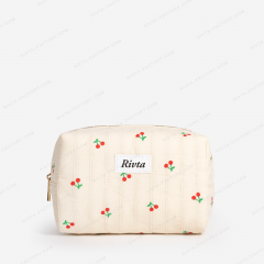 Medium Quilted Cosmetic Bag Linen Cotton - CBC201