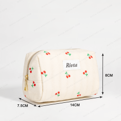 Small Quilted Cosmetic Bag Linen Cotton - CBC202