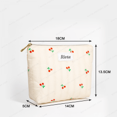 Quilted Cosmetic Bag Linen Cotton - CBC203