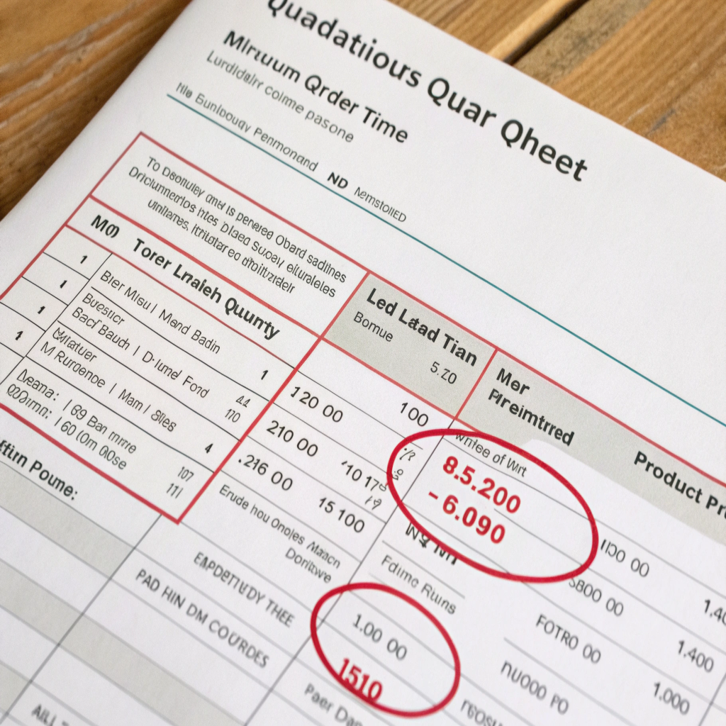 Decoding a Factory Quotation Sheet Decoding a Factory Quotation Sheet
